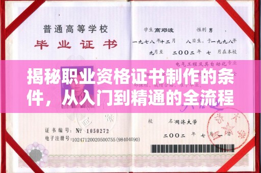 盐山揭秘职业资格证书制作的条件，从入门到精通的全流程解析